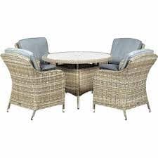 Image of Royalcraft Wentworth Rattan 6 Seater Round Imperial Dining Set Synthetic Rattan