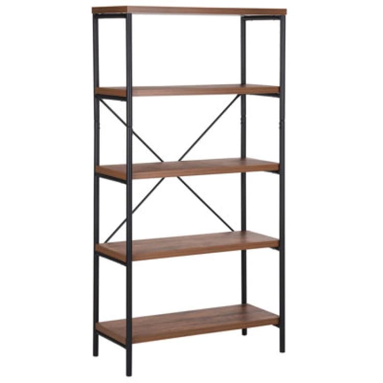 Image of Beliani 4 Tier Shelving Unit Brisbane 160 Cm Dark Brown