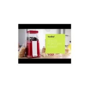 Image of Retro Popcorn Maker - Vintage Style, Red 1200W Electric Popcorn Machine with Hot Air Circulation - for Fat-Free and Healthy Snacking - Perfect for