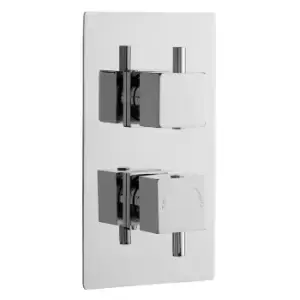 Image of Nuie Twin Thermostatic Shower Valve With Diverter - Chrome