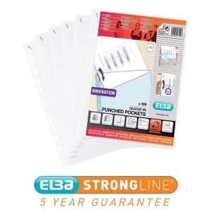 Image of Elba A4 Heavy Duty Quick in Punched Pocket Clear Ref 400012939 Pack