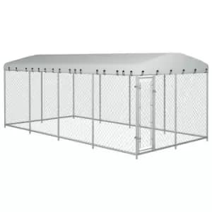 Image of Vidaxl Outdoor Dog Kennel With Roof 8X4X2.3 M
