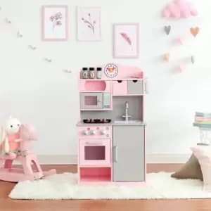 Image of Teamson Kids Little Chef Florence Classic Play Kitchen Pink / Grey TD-11708P - Pink/Grey