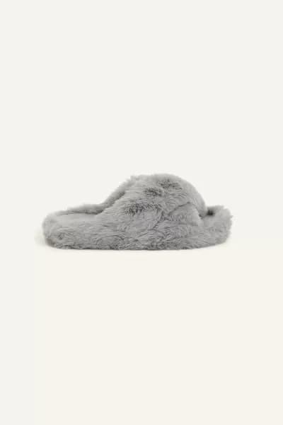 Image of Accessorize Luxe Footbed Slider - Grey, Size L, Women