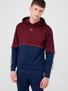 Image of adidas Originals Outline Overhead Hoodie - Burgundy, Size L, Men