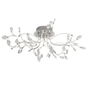 Image of LED Flush Multi Arm Ceiling Light Chrome, Clear