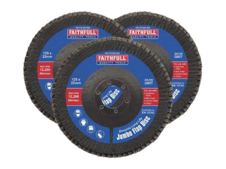 Image of Faithfull Zirconia Abrasive Jumbo Flap Disc FAIFD12512Z3 Diameter: 125mm
