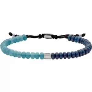 Image of Mens Fossil Joyful Expression Quartz Beaded Bracelet
