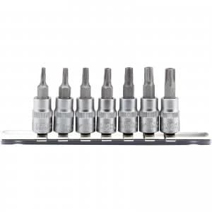 Image of Draper 7 Piece 1/4" Drive Five Lobe Security Socket Bit Set 1/4" 37mm