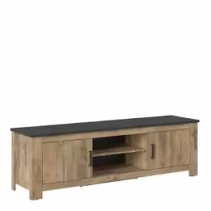 Image of Rapallo 2 Door 189cm Wide TV Cabinet In Chestnut And Matera Grey