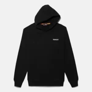 Image of Timberland Woven Badge Hoodie For Men In Black Black, Size S