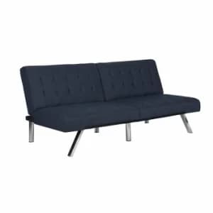 Image of Emily Linen Futon Sofa Bed, Navy Blue