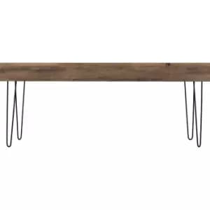 Image of Troy Coffee Table in Medium Oak Effect and Black Metal Finish