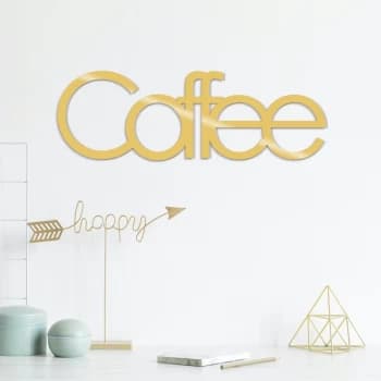 Image of Coffee Metal Decor - Gold Gold Decorative Metal Wall Accessory