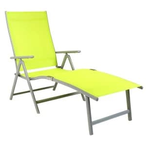 Image of Charles Bentley Foldable Sun Lounger Green