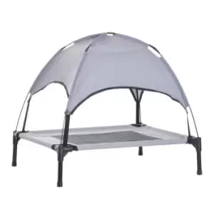 Image of Pawhut 76cm UV Protecting Elevated Cooling Dog Bed - Grey