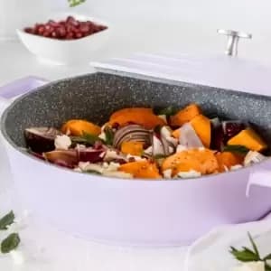 Image of MasterClass Cast Aluminium 28cm Shallow Casserole Dish, 4L Lavender