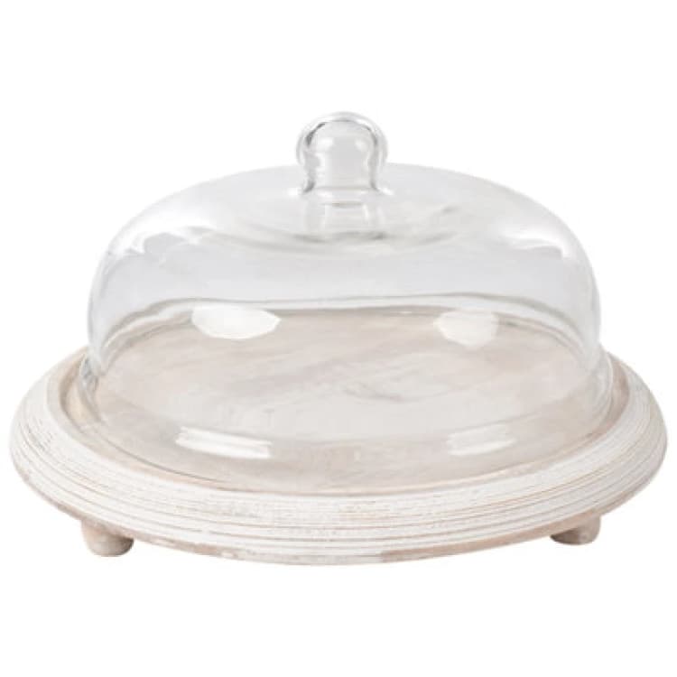 Image of Beliani Cake Stand Zagazig Mango Wood Light Brown