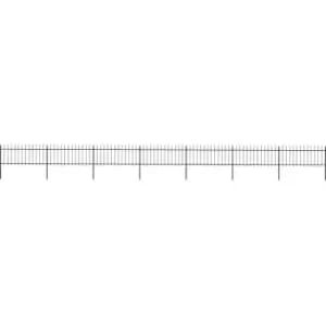 Image of Garden Fence with Spear Top Steel 11.9x0.8 m Black Vidaxl Black