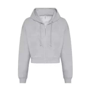 Image of Awdis Womens/Ladies Cropped Hoodie (XXS) (Grey Heather)