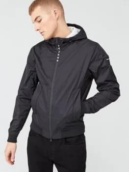 Image of Replay Made From Recycled Bottles Hooded Jacket - Black