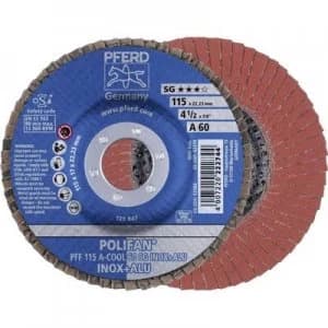 Image of PFERD 67656115 HORSE POLIFAN-FANS Power-Line SG 115mm Corundum A-COOL Grain size 60 Mm for stainless steel/aluminum Diameter 115mm 10 pc(s)