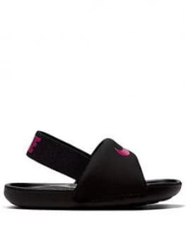 Image of Nike Young Childrens Kawa Sandals, Black/Pink, Size 6.5