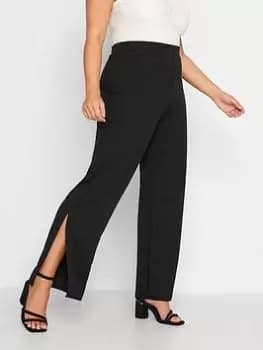 Image of Yours Scuba Side Split Trouser - Black, Size 16, Women