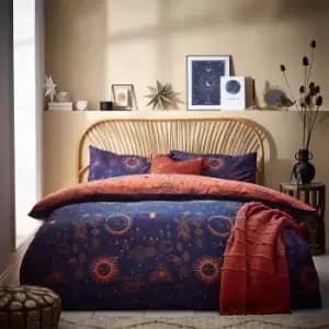Image of Constellation Celestial Duvet Cover Set Bronze/Navy