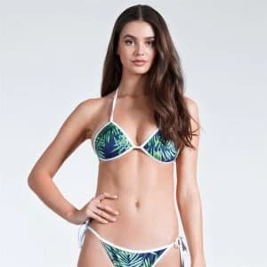 Image of SoulCal Triangle Bikini Top Ladies - Navy Palm Prnt
