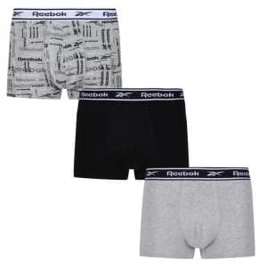 Image of Reebok Carney Boxers 3 Pack Mens - Black/Grey