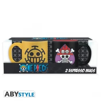 Image of One Piece - Ace & Trafalgar Emblems Espresso Mugs