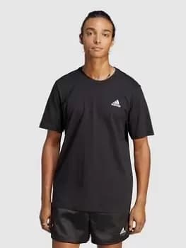 Image of adidas Sportswear Essentials Single Shirt Embroidered Small Logo T-Shirt - Black, Size XS, Men