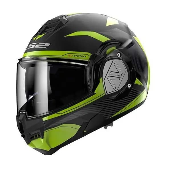 Image of LS2 FF906 Advant Revo Matt Black H-V Yellow 06 Modular Helmet Size S