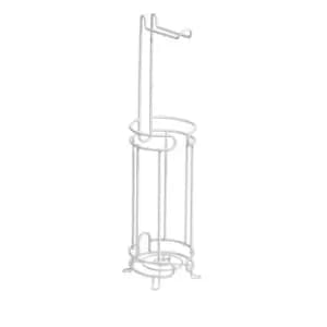 Image of Showerdrape - Bolero- Freestanding Bathroom Toilet Roll Stand Spare Toilet Paper Holder, White - White