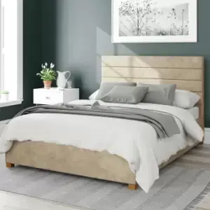 Image of Aspire Kelly Linen Kingsize Ottoman Bedframe - Beige
