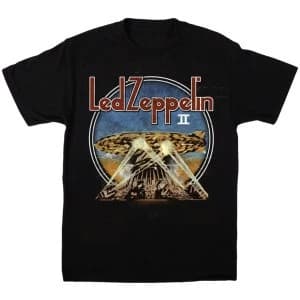 Image of Led Zeppelin - LZII Searchlights Unisex Large T-Shirt - Black