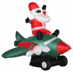 Image of Inflatable Light Up Santa on Plane 160cm