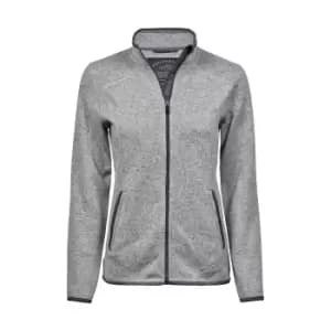 Image of Tee Jays Womens/Ladies Knitted Outdoor Fleece Jacket (XXL) (Grey Melange)