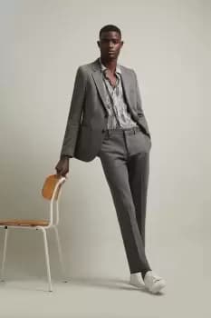 Image of Mens Slim Fit Grey Jersey Suit Jacket