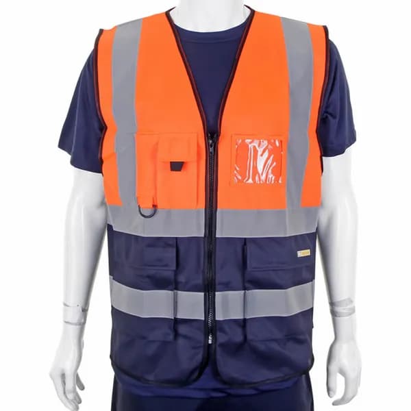 Image of Beeswift Beeswift High Visibility Executive Vest Orange/Navy Blue 5XL HVV45N5xL