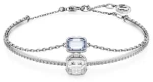 Image of Swarovski 5668244 Stilla Bangle Bracelet Rhodium Plated Blue Jewellery