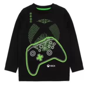 Image of Xbox Boys Game Controller Long-Sleeved Pyjama Set (10-11 Years) (Black/Green)