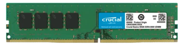 Image of Crucial CB16GU3200 memory module 8GB 1 x 8GB DDR4 3200 MT/s