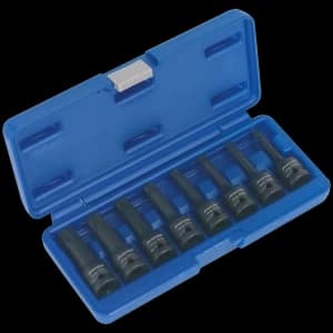 Image of Sealey 8 Piece 1/2" Drive Impact Torx Socket Bit Set 1/2"