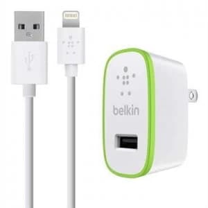 Image of BOOST UP Home Charger with Lightning to USB ChargeSync Cable 1.2M - White