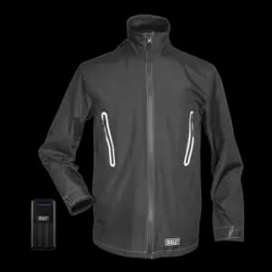 Image of Sealey 5V Heated Rain Jacket - Small with Power Bank