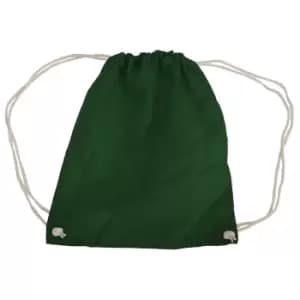 Image of Westford Mill Cotton Gymsac Bag - 12 Litres (One Size) (Bottle Green)
