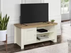 Image of Birlea Highgate Cream and Oak Effect Small TV Unit Flat Packed