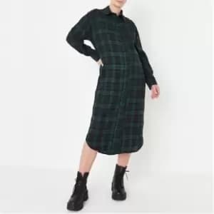 Image of Missguided Maternity Check Maxi Shirt - Blue